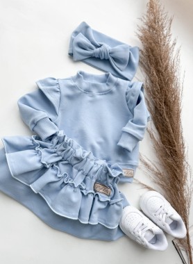 Bluza z falbankami BLUE  dostępna od ręki