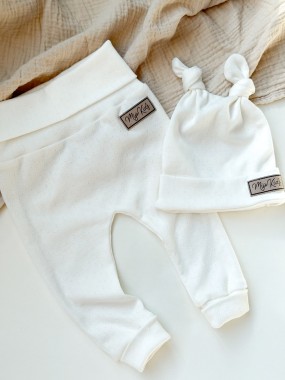 Baggy bezuciskowe Newborn ażurek cream