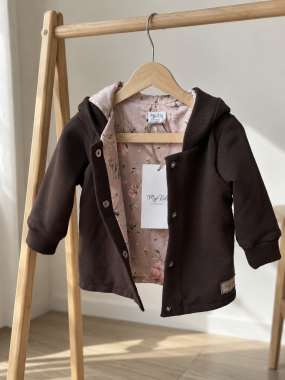 Bluza płaszczyk na napy czekolada kwiaty